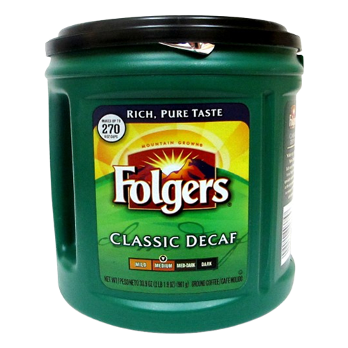 Lata Café Descafeinado 816 gr Folgers Verde