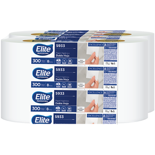 Paq. Papel Higiénico Jr. 8 Rollos 300m 5933 Excellence - Elite