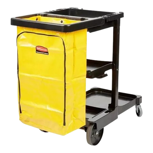 Pza Carro de Limpieza Tradicional Negro con Bolsa Amarilla R617388NE - Rubbermaid