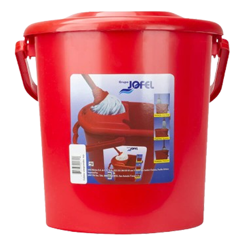 Pza. Cubeta de Plástico Exprimidora color Rojo Jofel