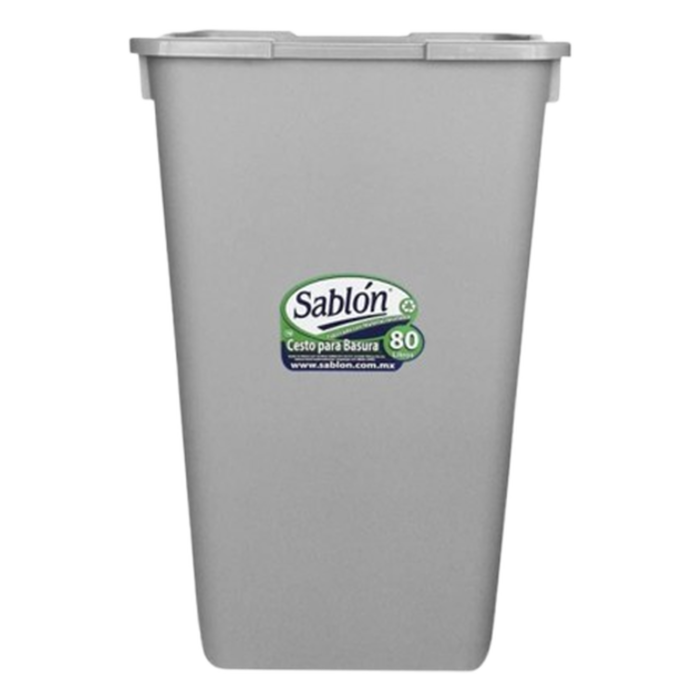 Pza. Cesto sin Tapa color Gris 80 Lts 8484GR - Sablón