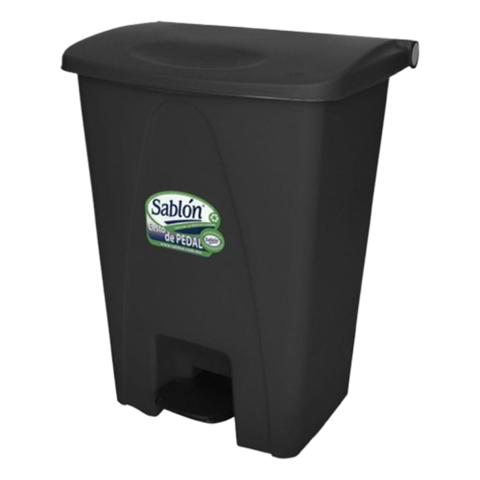 Pza. Cesto Rectangular con Pedal y Tapa Negro 80 Lts 8545NE - Sablón