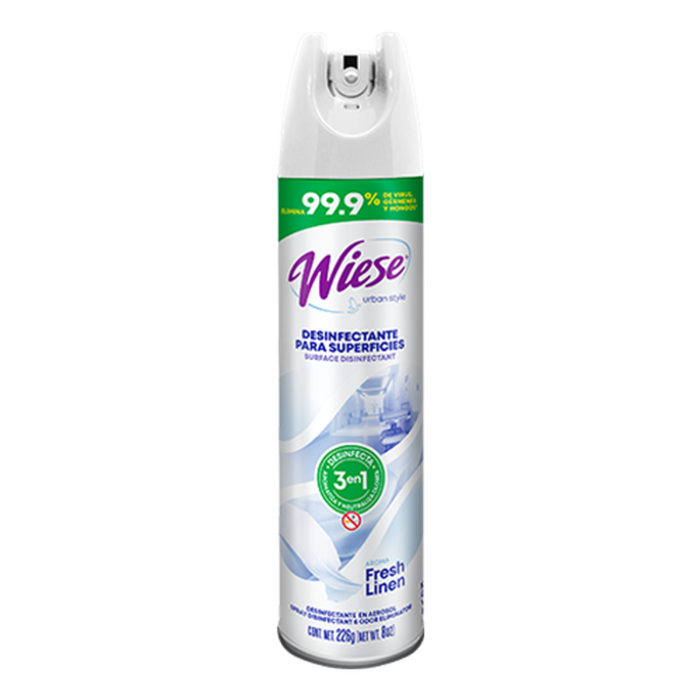 Fco Desinfectante de Superficies en Aerosol 8oz/226g Fresh Linen sin Alcohol 3 en 1 NAEH077 - Wiese