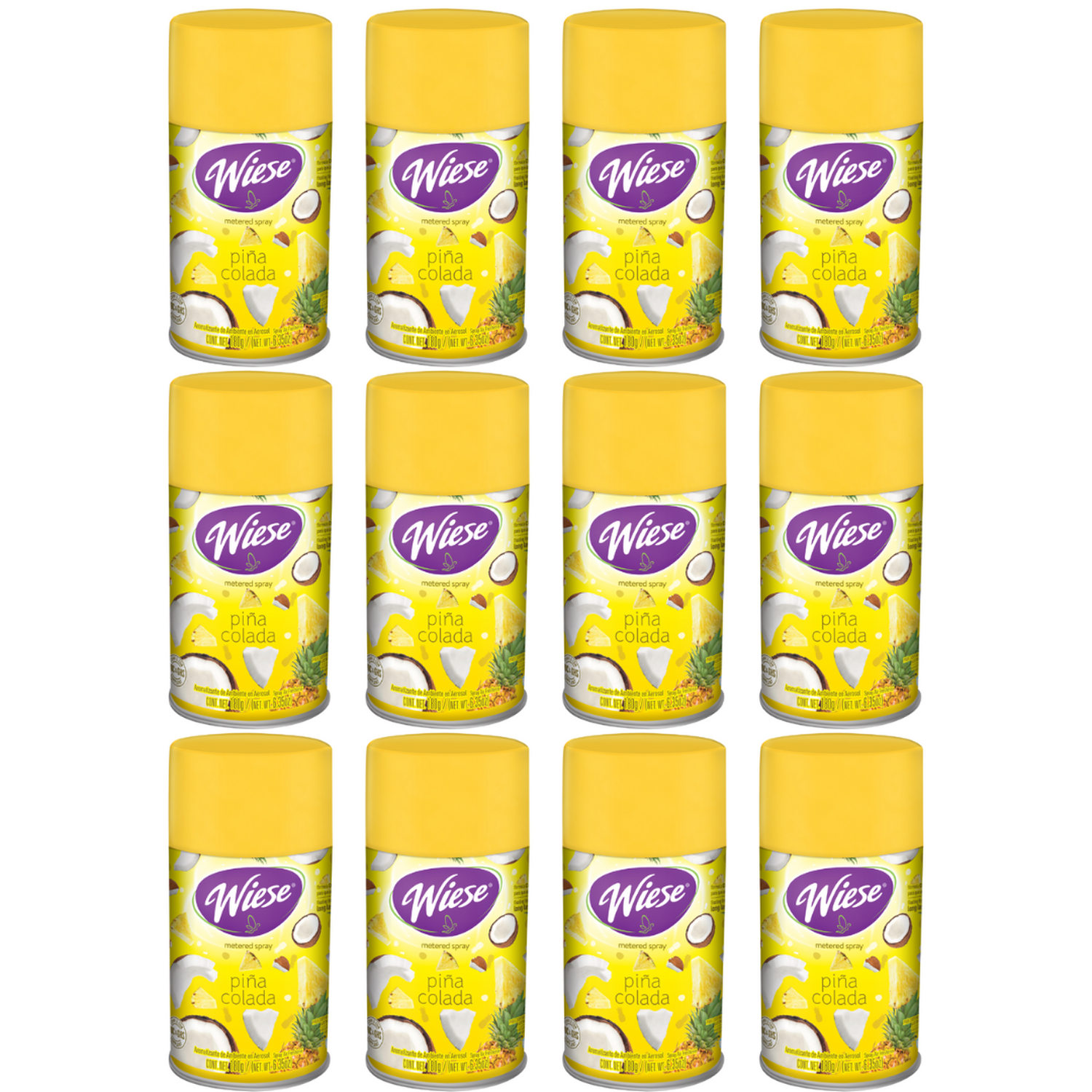 12Pzas Aromatizante Piña Colada Aerosol 180g/256ml Wiese
