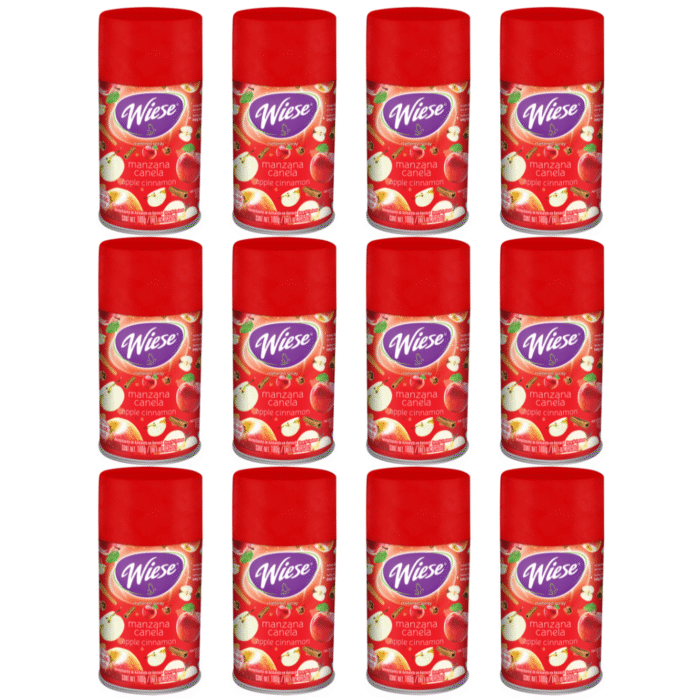 12Pzas Aromatizante Manzana Canela Aerosol 180g/256ml Wiese