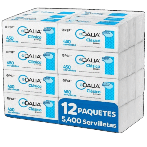 12Paq. Servilleta Blanca 450pzas SE19450 - Dalia PSF
