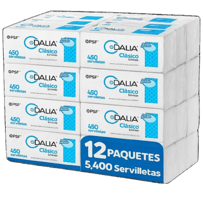 12Paq. Servilleta Blanca 450pzas SE19450 - Dalia PSF