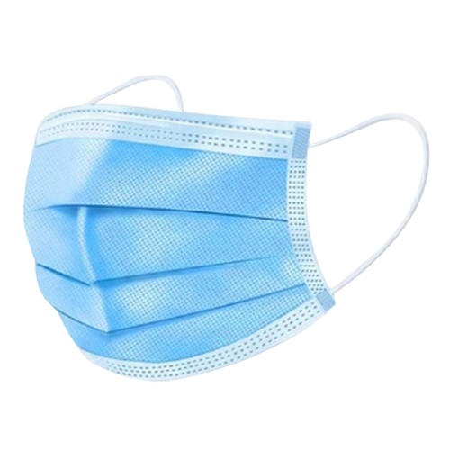 Cja C/50 Pzas Cubreboca Plisado,Triple Capa Color Azul con Ajuste Nasal (10)